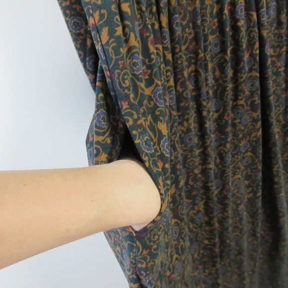 LL Bean Long Sleeve Maxi Dress S Floral Cottagecore Cotton Boho Vtg Grandma 504 - Picture 13 of 13